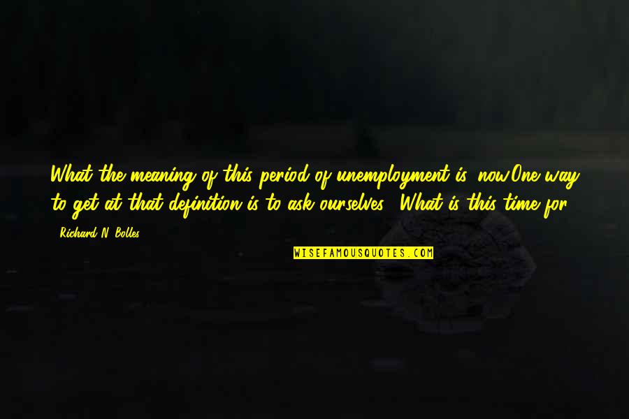 This'n'that Quotes By Richard N. Bolles: What the meaning of this period of unemployment