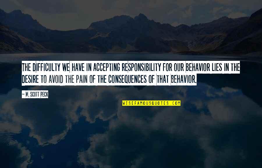 Thominet Quotes By M. Scott Peck: The difficulty we have in accepting responsibility for