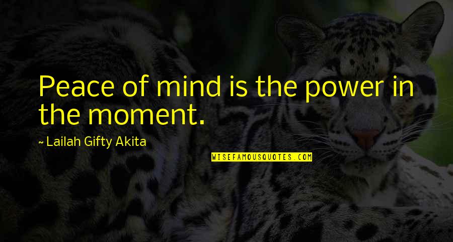 Thoughts Of Peace Quotes By Lailah Gifty Akita: Peace of mind is the power in the