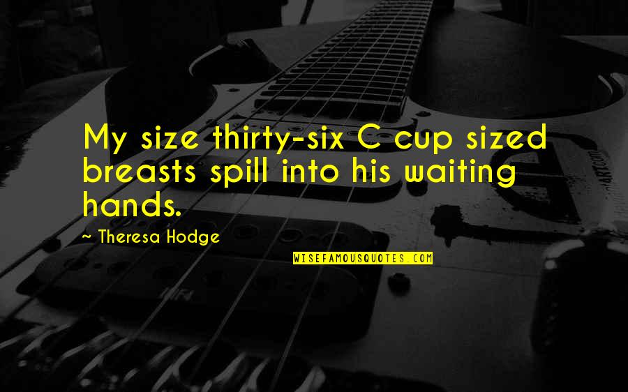 Thoughts Prayers You Quotes By Theresa Hodge: My size thirty-six C cup sized breasts spill
