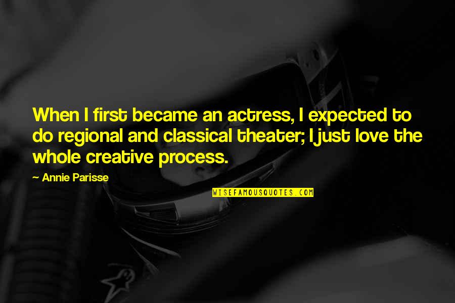 Three Is A Crowd Quotes By Annie Parisse: When I first became an actress, I expected