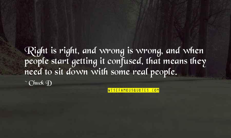 Thrifty Quote Quotes By Chuck D: Right is right, and wrong is wrong, and