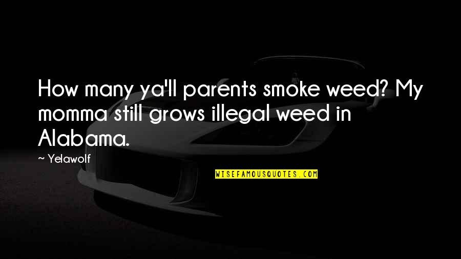 Thuytienshop Quotes By Yelawolf: How many ya'll parents smoke weed? My momma