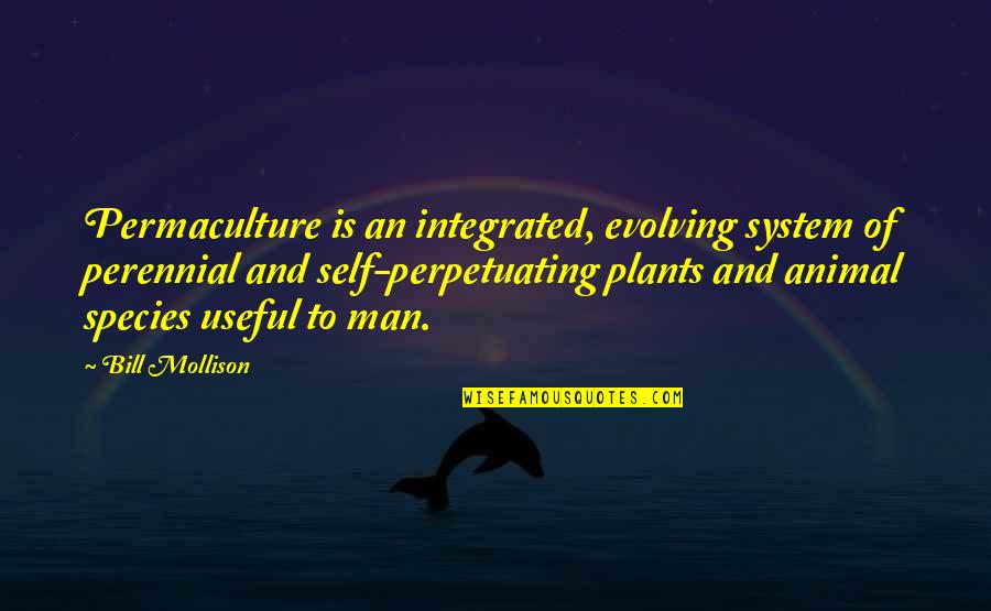 Ticktacktoe Quotes By Bill Mollison: Permaculture is an integrated, evolving system of perennial