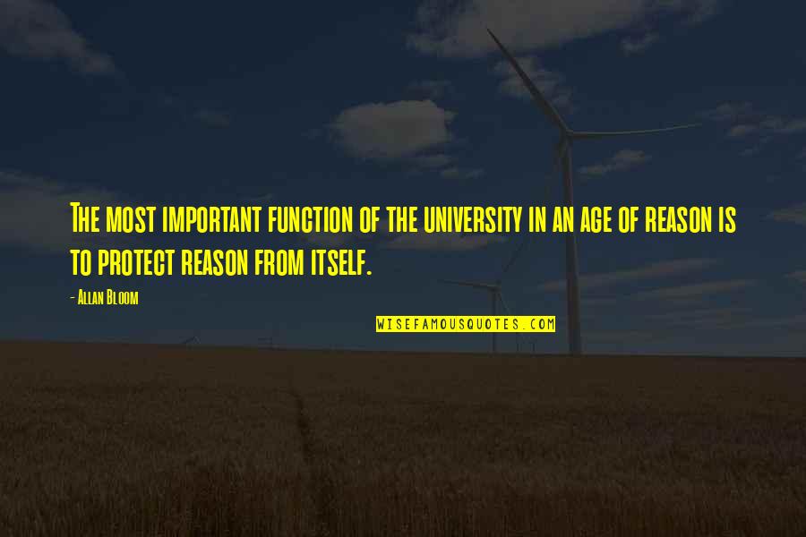 Tigerenten Quotes By Allan Bloom: The most important function of the university in