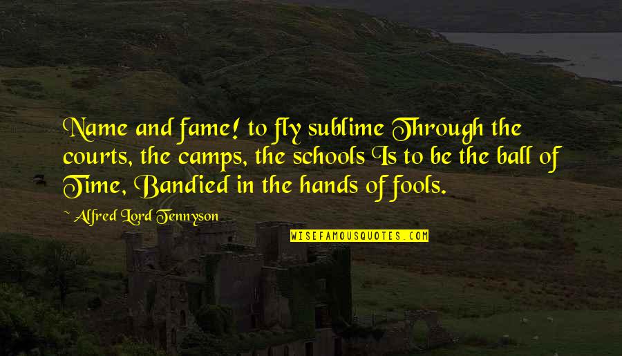 Time Fly By Quotes By Alfred Lord Tennyson: Name and fame! to fly sublime Through the