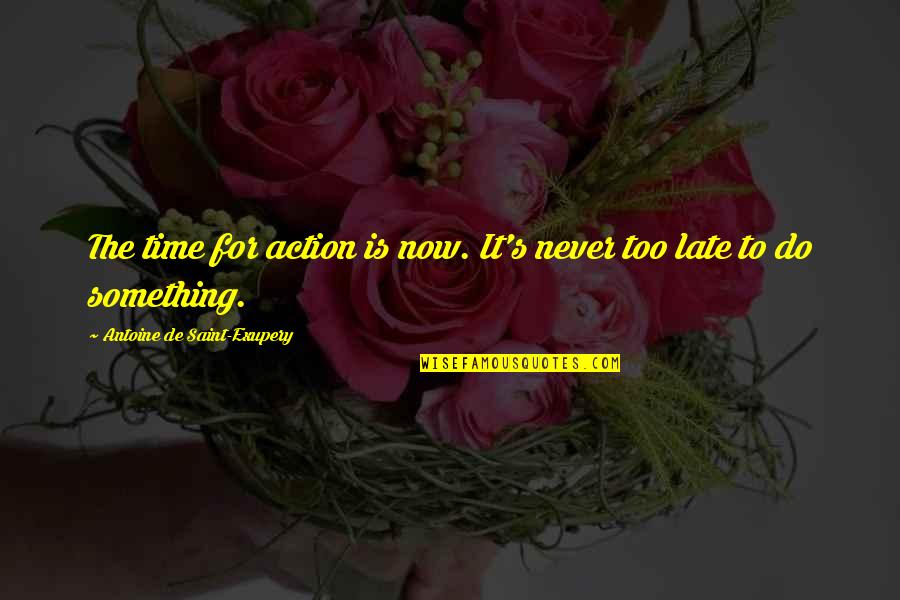 Time For Action Quotes By Antoine De Saint-Exupery: The time for action is now. It's never