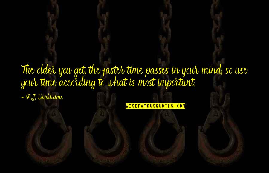 Time Importance Quotes By A.J. Darkholme: The older you get, the faster time passes