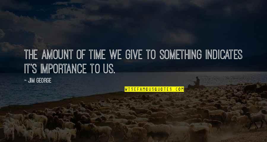 Time Importance Quotes By Jim George: The amount of time we give to something