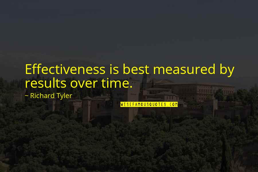 Time Is Measured Quotes By Richard Tyler: Effectiveness is best measured by results over time.