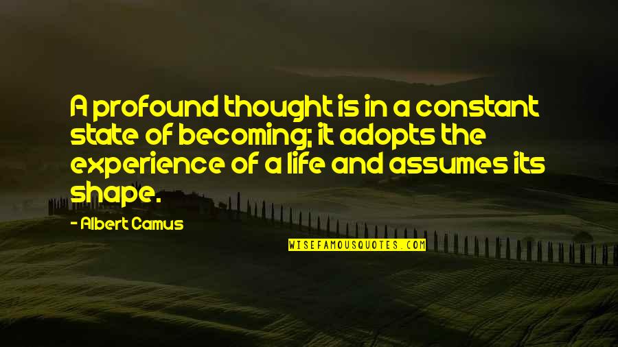 Time Limitation Quotes By Albert Camus: A profound thought is in a constant state