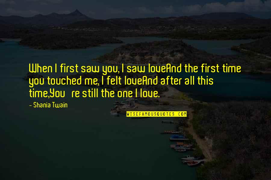 Time Love Life Quotes By Shania Twain: When I first saw you, I saw loveAnd