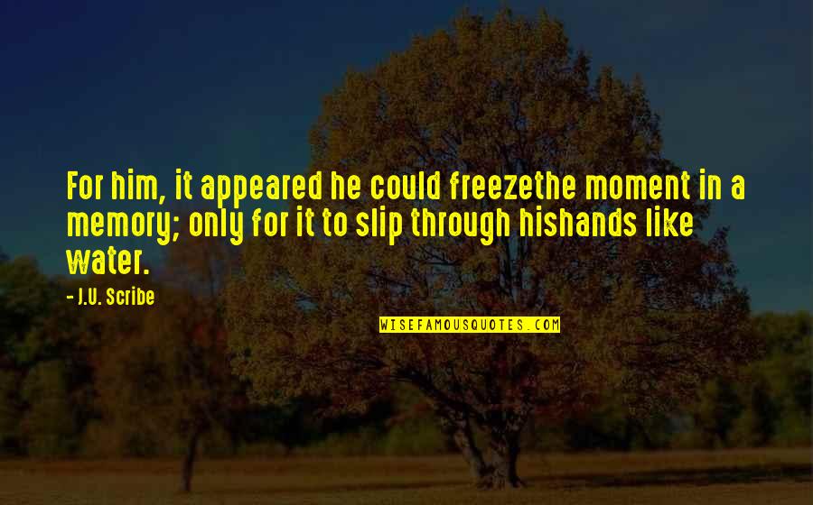 Time Memory Quotes By J.U. Scribe: For him, it appeared he could freezethe moment