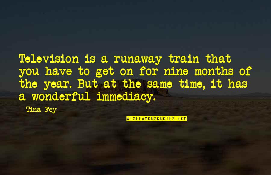 Time Of The Year Quotes By Tina Fey: Television is a runaway train that you have