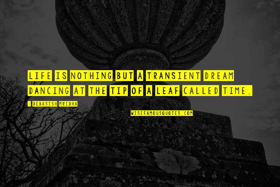 Time Philosophy Quotes By Debasish Mridha: Life is nothing but a transient dream dancing