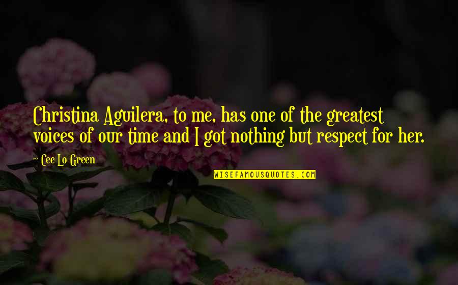 Time Respect Quotes By Cee Lo Green: Christina Aguilera, to me, has one of the