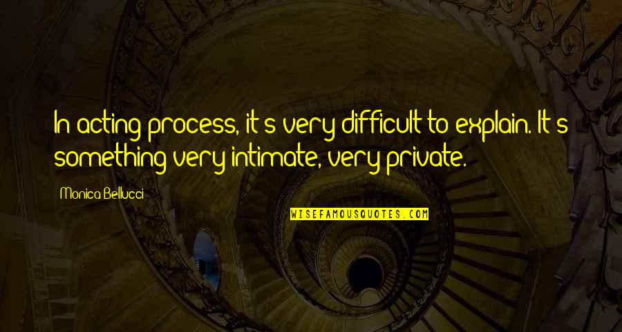 Tinhorn Quotes By Monica Bellucci: In acting process, it's very difficult to explain.