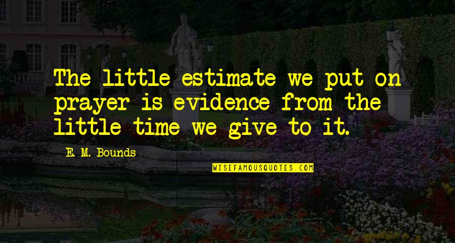 Tinnitus 911 Quotes By E. M. Bounds: The little estimate we put on prayer is