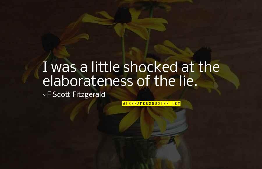 Tinting Tail Quotes By F Scott Fitzgerald: I was a little shocked at the elaborateness