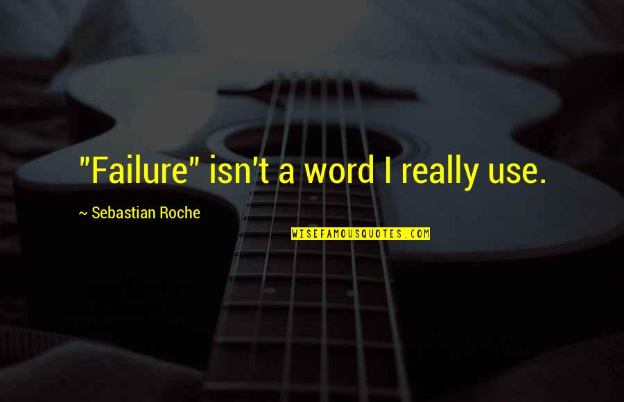 Tiny Animals Quotes By Sebastian Roche: "Failure" isn't a word I really use.