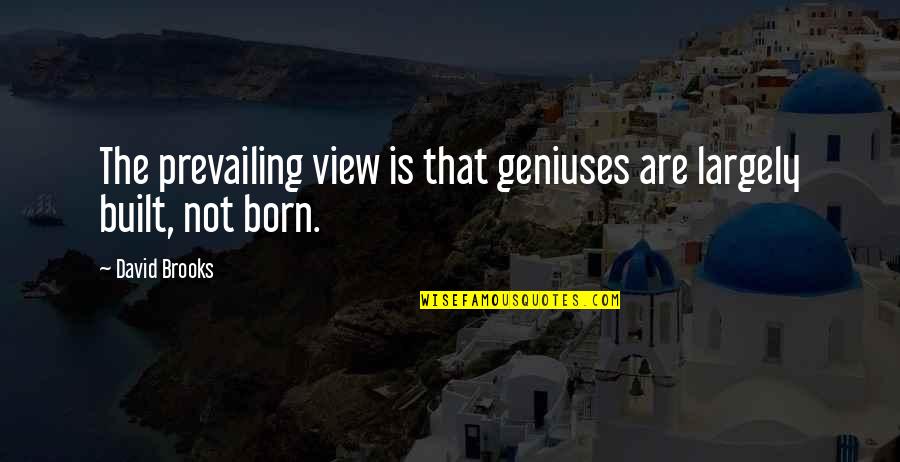 Tirolia Quotes By David Brooks: The prevailing view is that geniuses are largely