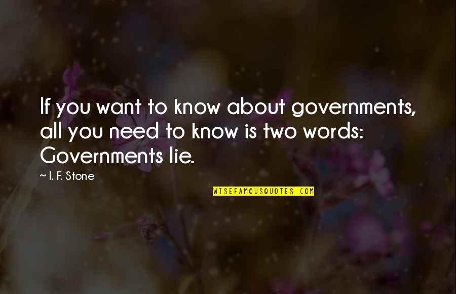 Titillated Quartz Quotes By I. F. Stone: If you want to know about governments, all