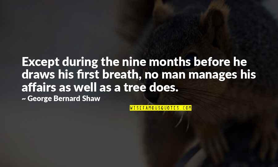 Titsworth Football Quotes By George Bernard Shaw: Except during the nine months before he draws