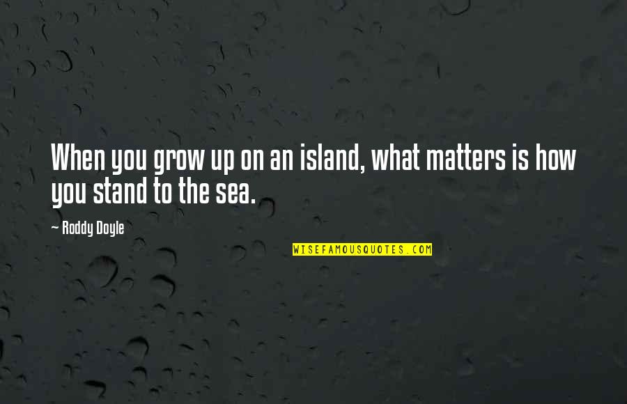 To Grow Up Quotes By Roddy Doyle: When you grow up on an island, what