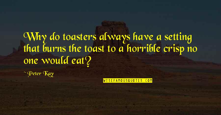 Toasters Quotes By Peter Kay: Why do toasters always have a setting that