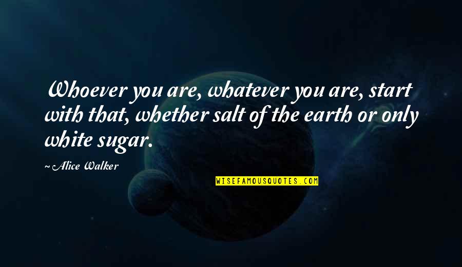 Toasts For Gratefulness Quotes By Alice Walker: Whoever you are, whatever you are, start with