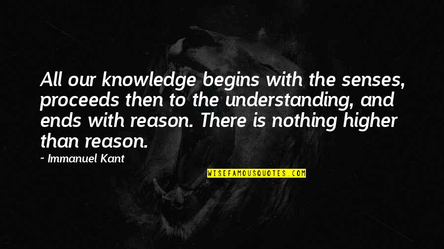 Tobash Quotes By Immanuel Kant: All our knowledge begins with the senses, proceeds