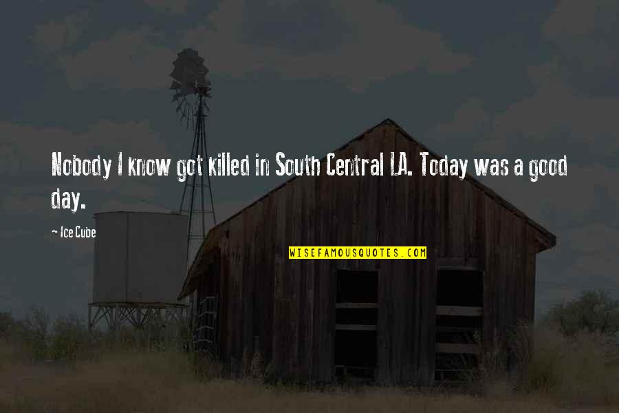 Today Is Not A Good Day Quotes By Ice Cube: Nobody I know got killed in South Central