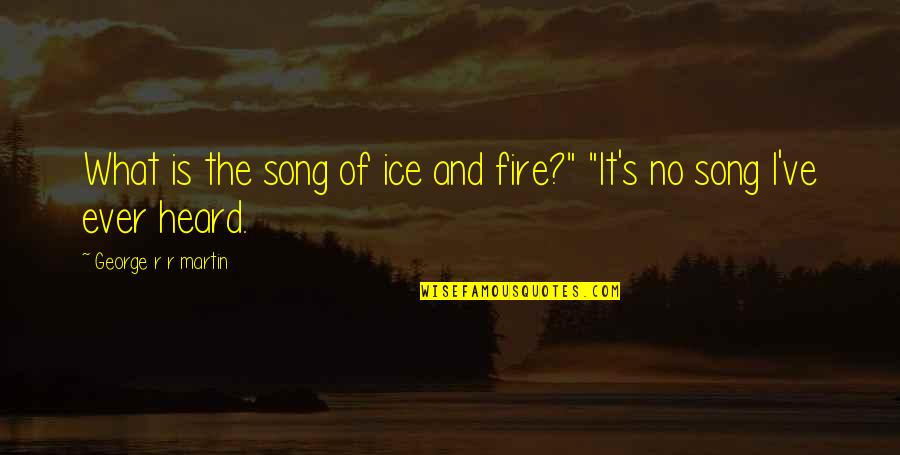 Tofield Today Quotes By George R R Martin: What is the song of ice and fire?"