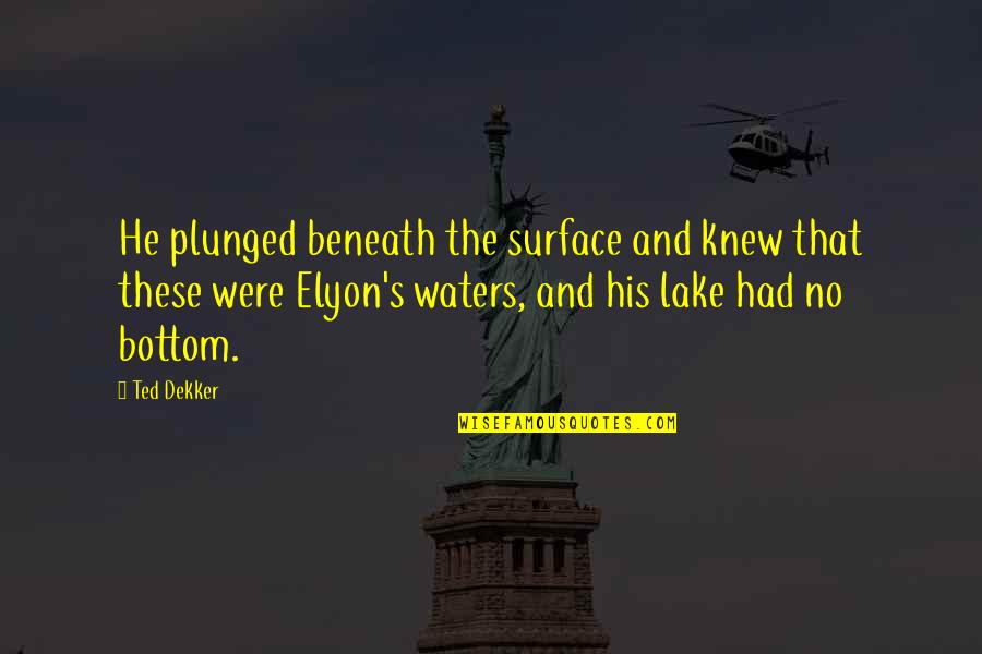 Toljanic Franjo Quotes By Ted Dekker: He plunged beneath the surface and knew that