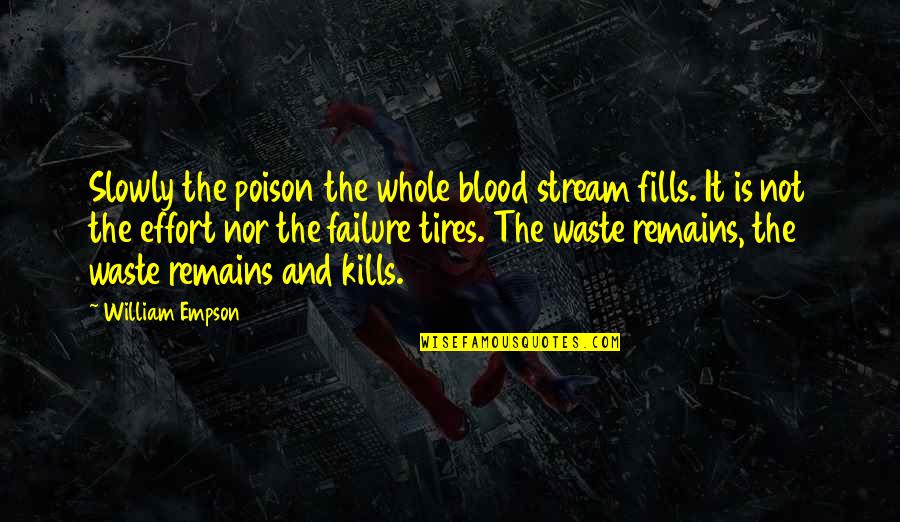 Tommaso Ferraris Quotes By William Empson: Slowly the poison the whole blood stream fills.