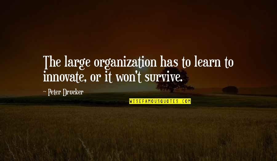 Tommy Boy T Bone Quote Quotes By Peter Drucker: The large organization has to learn to innovate,