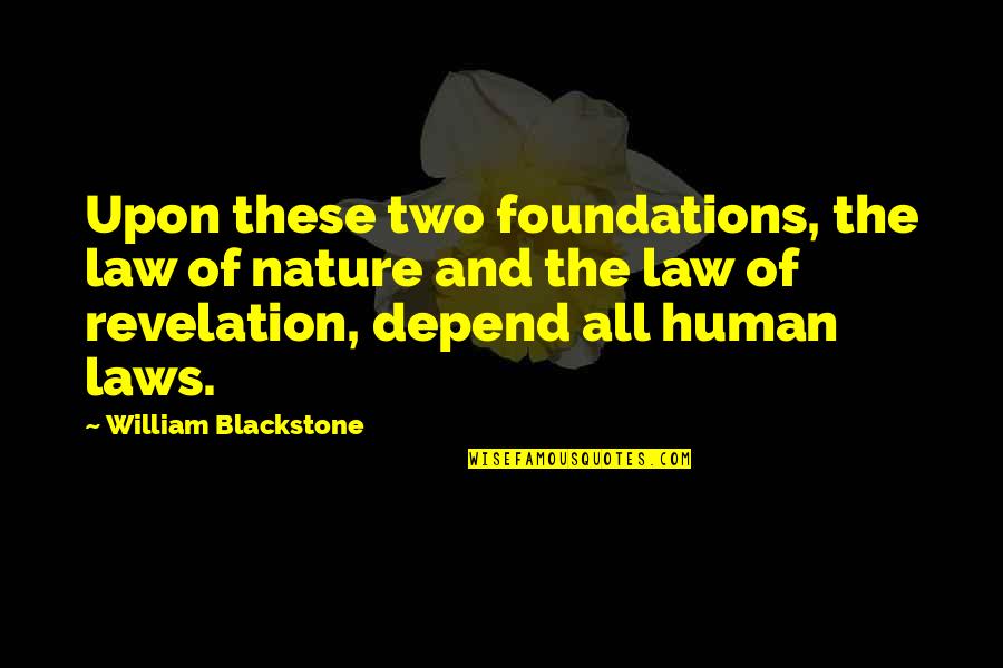 Too Many Laws Quotes By William Blackstone: Upon these two foundations, the law of nature