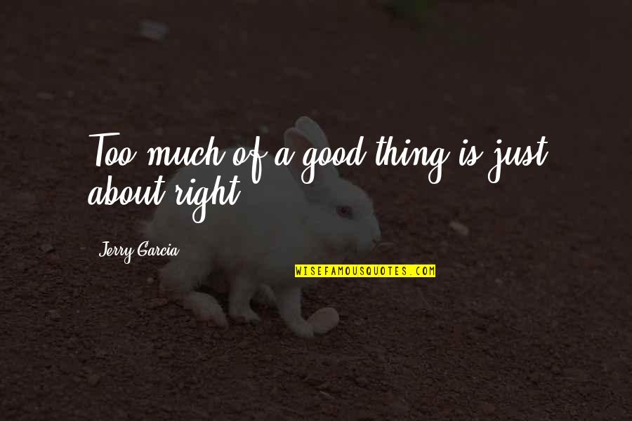 Too Much Of A Good Thing Quotes By Jerry Garcia: Too much of a good thing is just