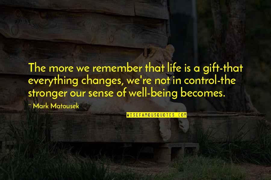 Top 10 Deep Quotes By Mark Matousek: The more we remember that life is a