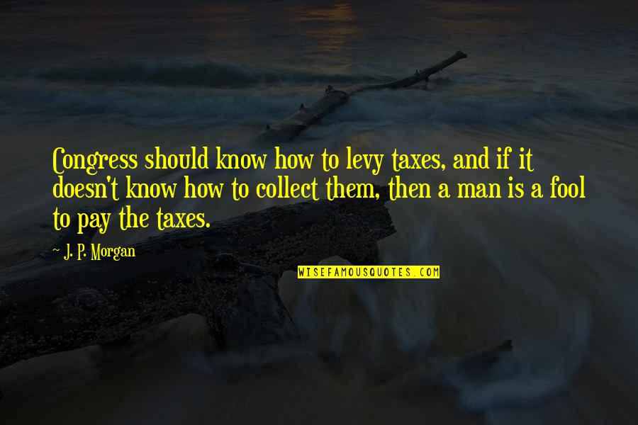 Torosian And Walter Quotes By J. P. Morgan: Congress should know how to levy taxes, and