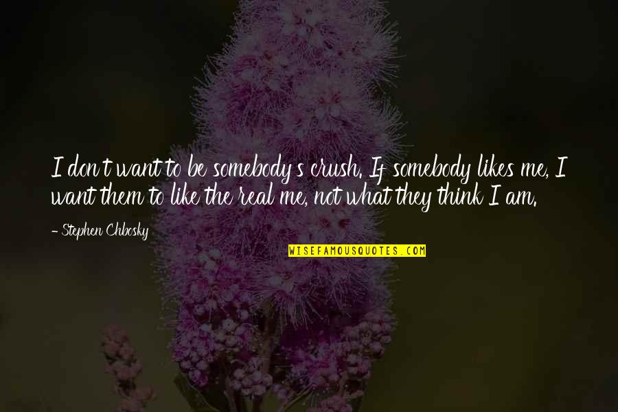 Touchists Quotes By Stephen Chbosky: I don't want to be somebody's crush. If