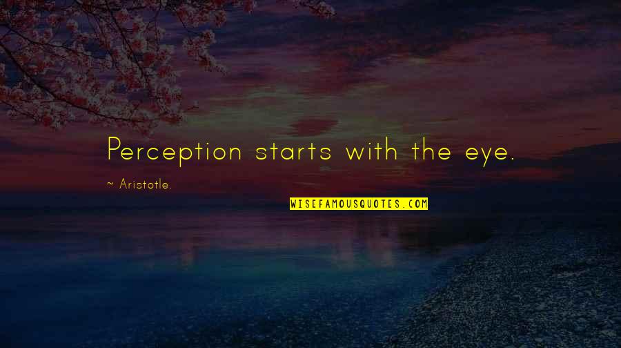 Tourshell Quotes By Aristotle.: Perception starts with the eye.