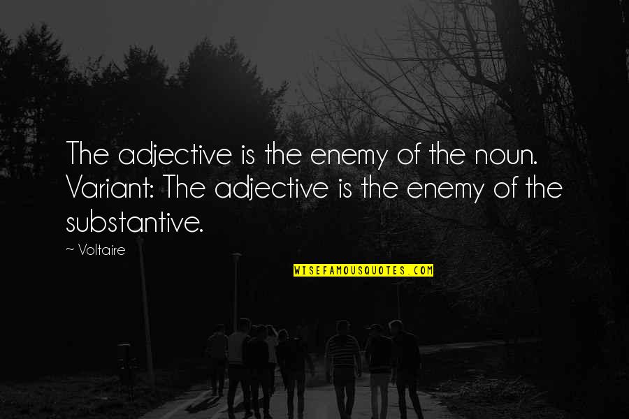 Traboulsi Cleveland Quotes By Voltaire: The adjective is the enemy of the noun.