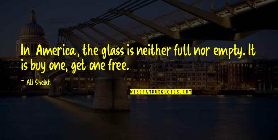 Tragicomedy Quotes By Ali Sheikh: In America, the glass is neither full nor