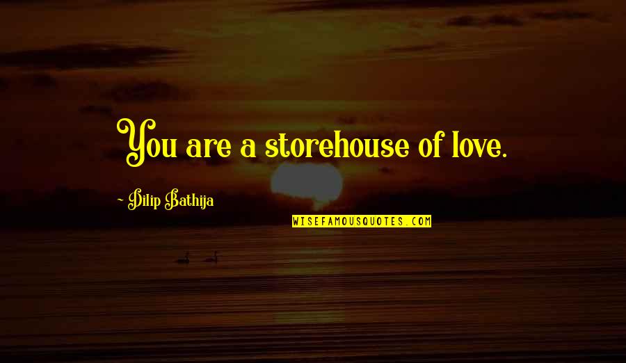 Transcurrir Es Quotes By Dilip Bathija: You are a storehouse of love.