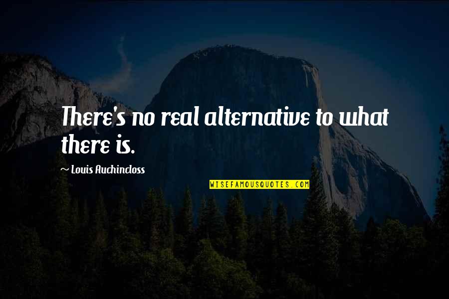 Trap House Memorable Quotes By Louis Auchincloss: There's no real alternative to what there is.