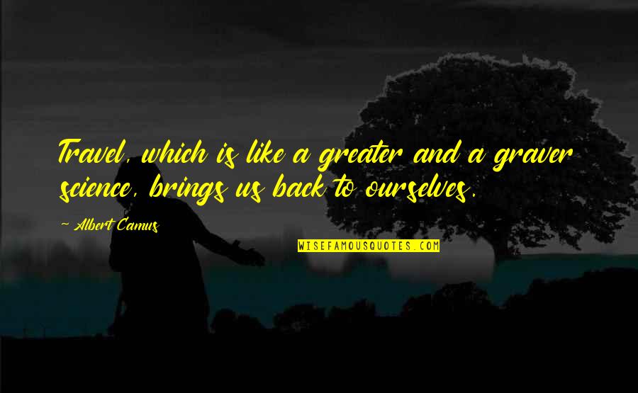 Travel Back Quotes By Albert Camus: Travel, which is like a greater and a