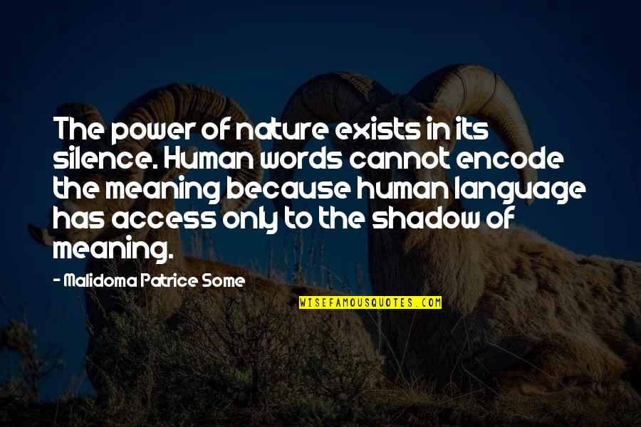 Treat A Woman Well Quotes By Malidoma Patrice Some: The power of nature exists in its silence.