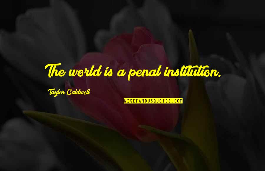 Treated Like Rubbish Quotes By Taylor Caldwell: The world is a penal institution.