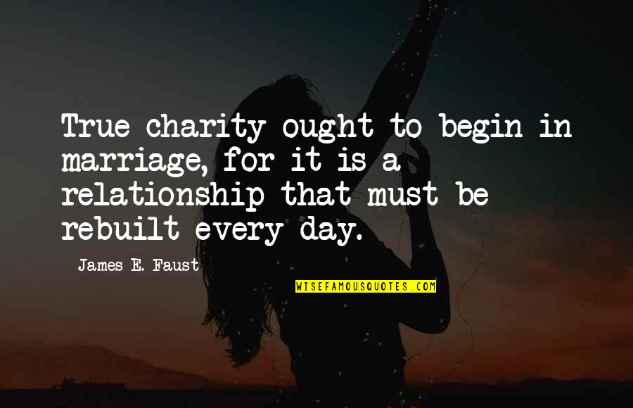 Trees With Yellow Quotes By James E. Faust: True charity ought to begin in marriage, for